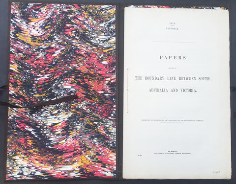 1874 Colonial Govt. Text & Maps on Boundary between South Australia & Victoria