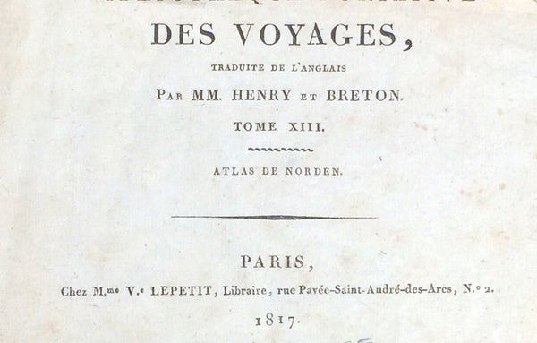 1817 Capt. Frederick L Norden Antique Atlas of Egypt & Nubia - 1 Map & 22 Prints