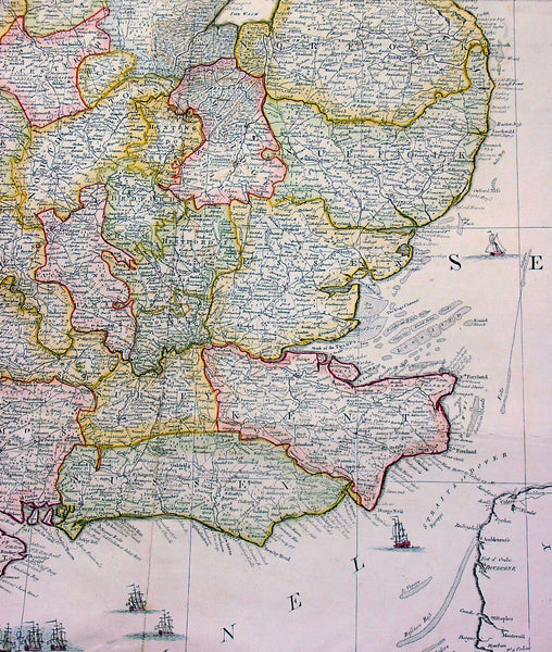 1761 John Rocque & Robert Sayer Very Large Antique Map of England & Wales