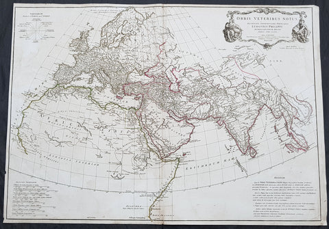1763 D Anville Large Antique Map of The Ancient World of Ptolemy Britain to Siam