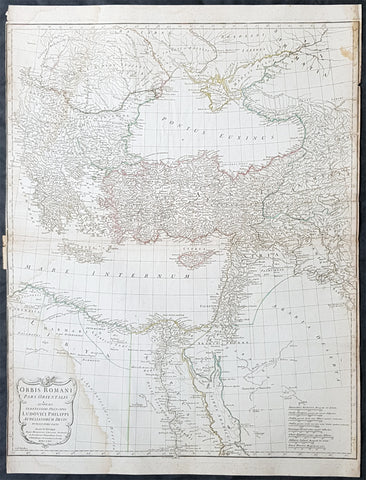 1764 D Anville Large Antique Map Byzantine, Eastern Roman Empire Europe to Egypt