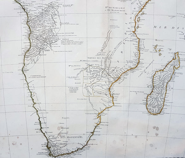 1759 J.B. D' Anville Large Original Antique Map of Africa - Beautiful