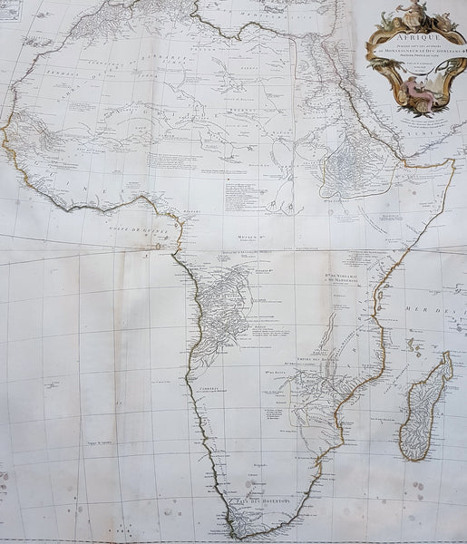 1759 J.B. D' Anville Large Original Antique Map of Africa - Beautiful