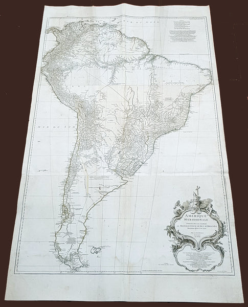 1768 D Anville Large Antique Map of South America