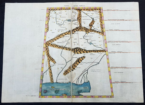 1478 Ptolemy & Buckink Antique Map of Afghanistan, Pakistan, India - Oldest Map on the Market