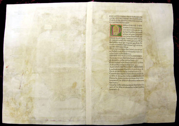 1486 Claude Ptolemy, Holle & Reger Antique Renaissance Map of Great Britain & Ireland - Rare