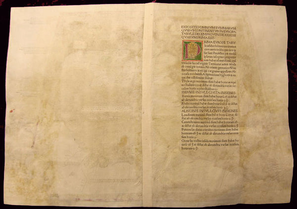 1486 Claude Ptolemy, Holle & Reger Antique Renaissance Map of Great Britain & Ireland - Rare