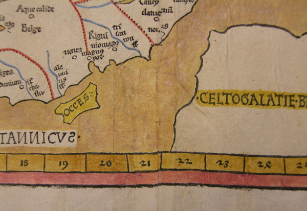 1486 Claude Ptolemy, Holle & Reger Antique Renaissance Map of Great Britain & Ireland - Rare