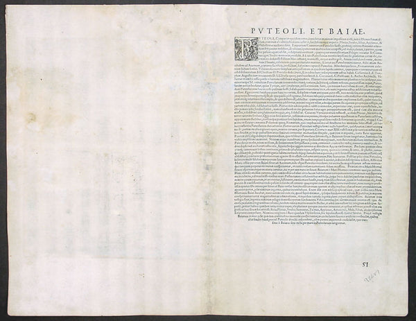 1575 Braun & Hogenberg Map of Pozzuoli Bay Naples Italy