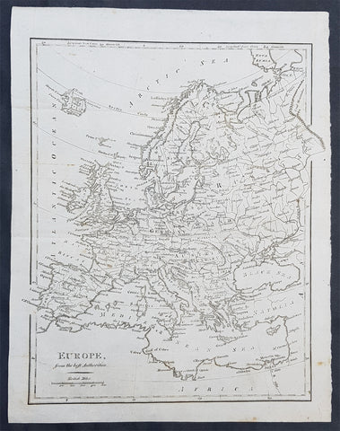1797 John Cary Original Antique Map of Europe
