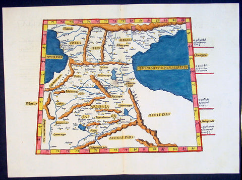 1541 Fries Ptolemaic Antique Map of the Caucasus - Georgia, Armenia, Azerbaijan