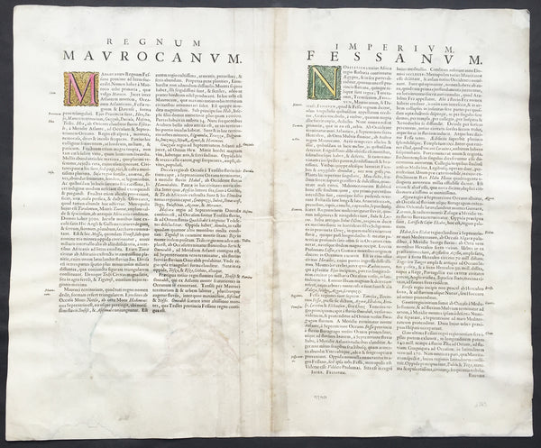 1638 Jan Jansson Large, Old Antique Map of Africa Morocco, Gibraltar & NW Africa