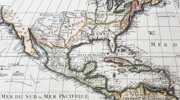 1708 Delisle & Mortier Large 1st edition Antique Map of North America - Landmark Map