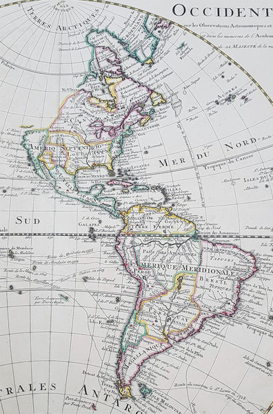 1720 Guillaume Delisle Large Antique Map of America, New Zealand, Pacific Ocean