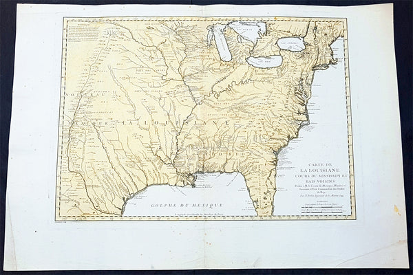 1744 Nicolas Bellin Large Important Antique Map of North America, Charlevoix