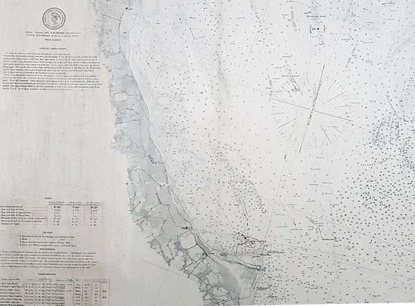 1878-88 US Coast Survey 3 x Sheet Very Large Antique Map of The Delaware River