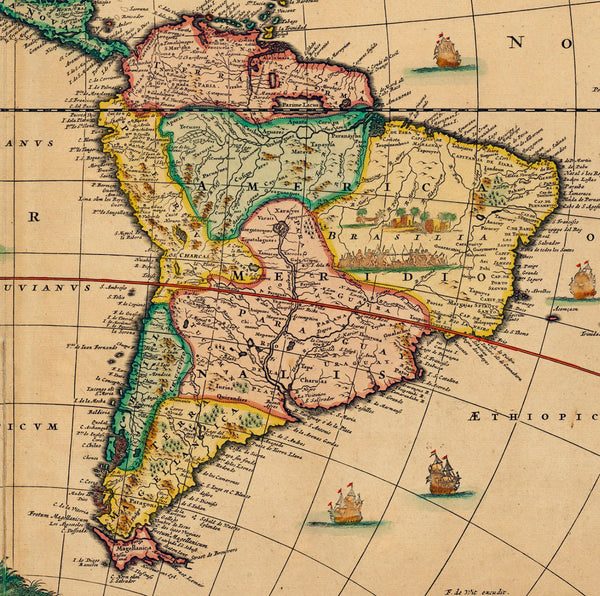 1670 Frederick De Wit Antique Map of America, California Island & 5 Great Lakes - !st Ed.