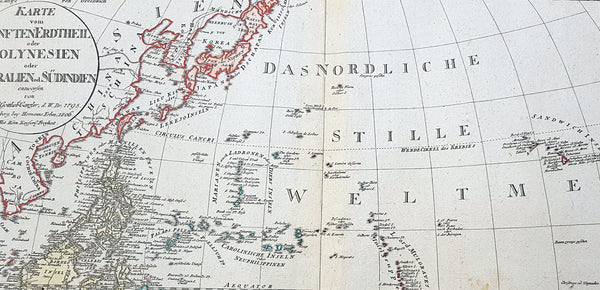 1795 (1806) Canzler Large Antique Map Australia, Ulimaroa, New Zealand SE Asia