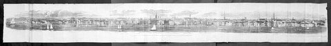 1798 Hayward Very Long View of New York City from Brooklyn, Pub. Valentine 1861