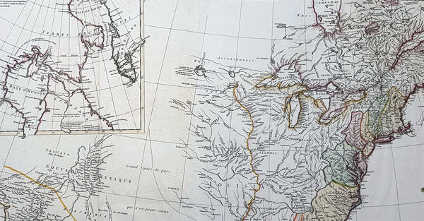 1746 J B D Anville Large Antique Map of North America