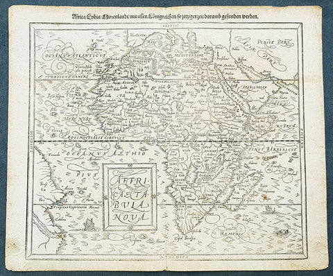 1588 Sebastian Munster Antique Map of Continental Africa