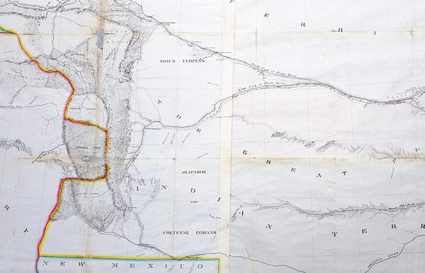 1852 Howard Stansbury Large Antique Map Forth Leavenworth, KS to Salt Lake, Utah