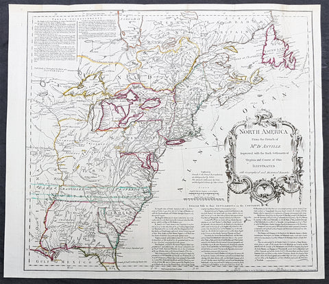 1755 Thomas Jefferys Antique English Edition Map The Colonial American Colonies