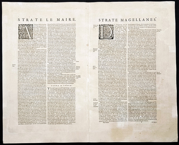 1642 Joan Blaeu Large Antique Map of Tierra Del Fuego & the Magellan Straits, South America