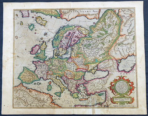 1613 Gerard Mercator Large Antique Map of Europe - Europa ad Magnae