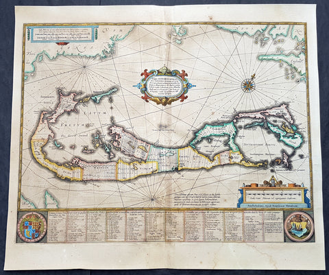 1634 Henricus Hondius Antique Map of The Island of Bermuda