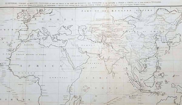1796 Barrow Large Antique Map Sea Chart Lord Macartneys Voyage England to China