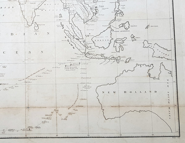 1796 Barrow Large Antique Map Sea Chart Lord Macartneys Voyage England to China