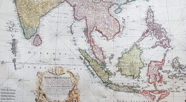 1748 Homann Large Antique Map of Australia, Indonesia, China, SE Asia, India