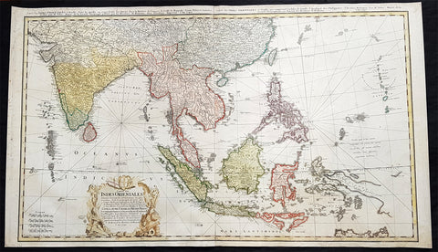 1748 Homann Large Antique Map of Australia, Indonesia, China, SE Asia, India