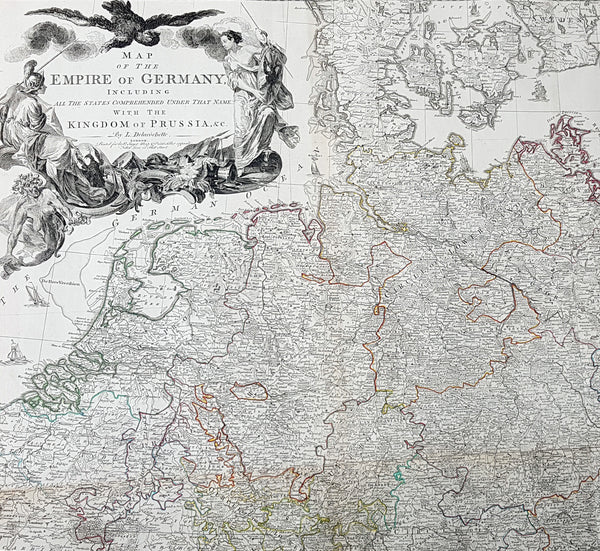 1759 Delarochette & Kitchin 1st Edition Antique Map of Germany Central Europe - Rare