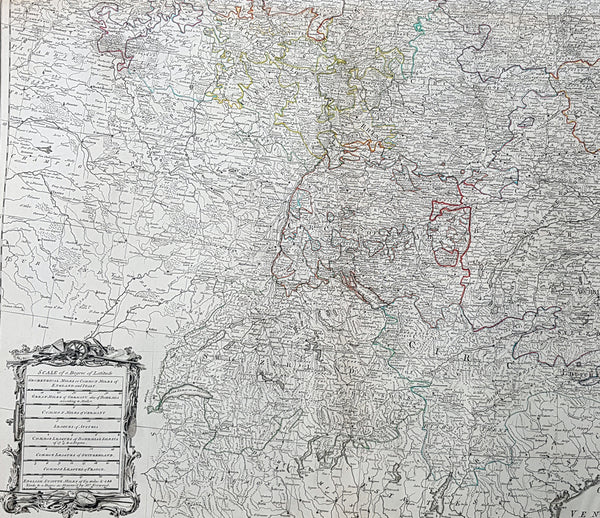 1759 Delarochette & Kitchin 1st Edition Antique Map of Germany Central Europe - Rare