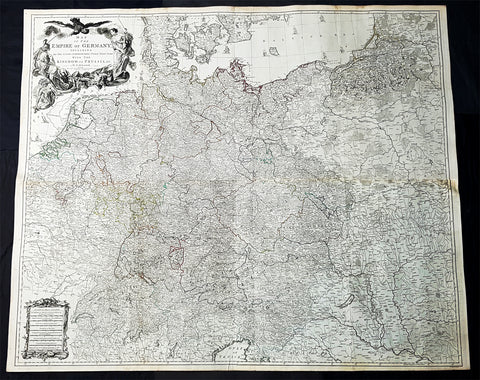 1759 Delarochette & Kitchin 1st Edition Antique Map of Germany Central Europe - Rare