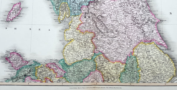 1811 John Pinkerton Very Large Antique Map of The North of England - Beautiful