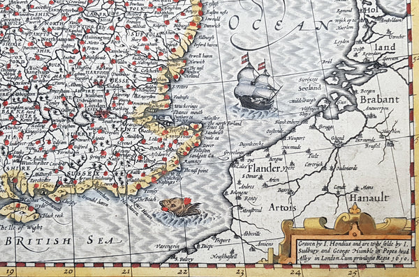 1611 John Speed 1st Edition Map of Great Britain & Ireland - London & Edinbugh