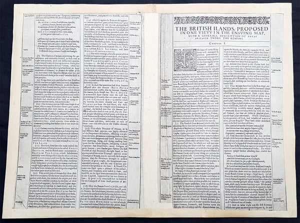 1611 John Speed 1st Edition Map of Great Britain & Ireland - London & Edinbugh