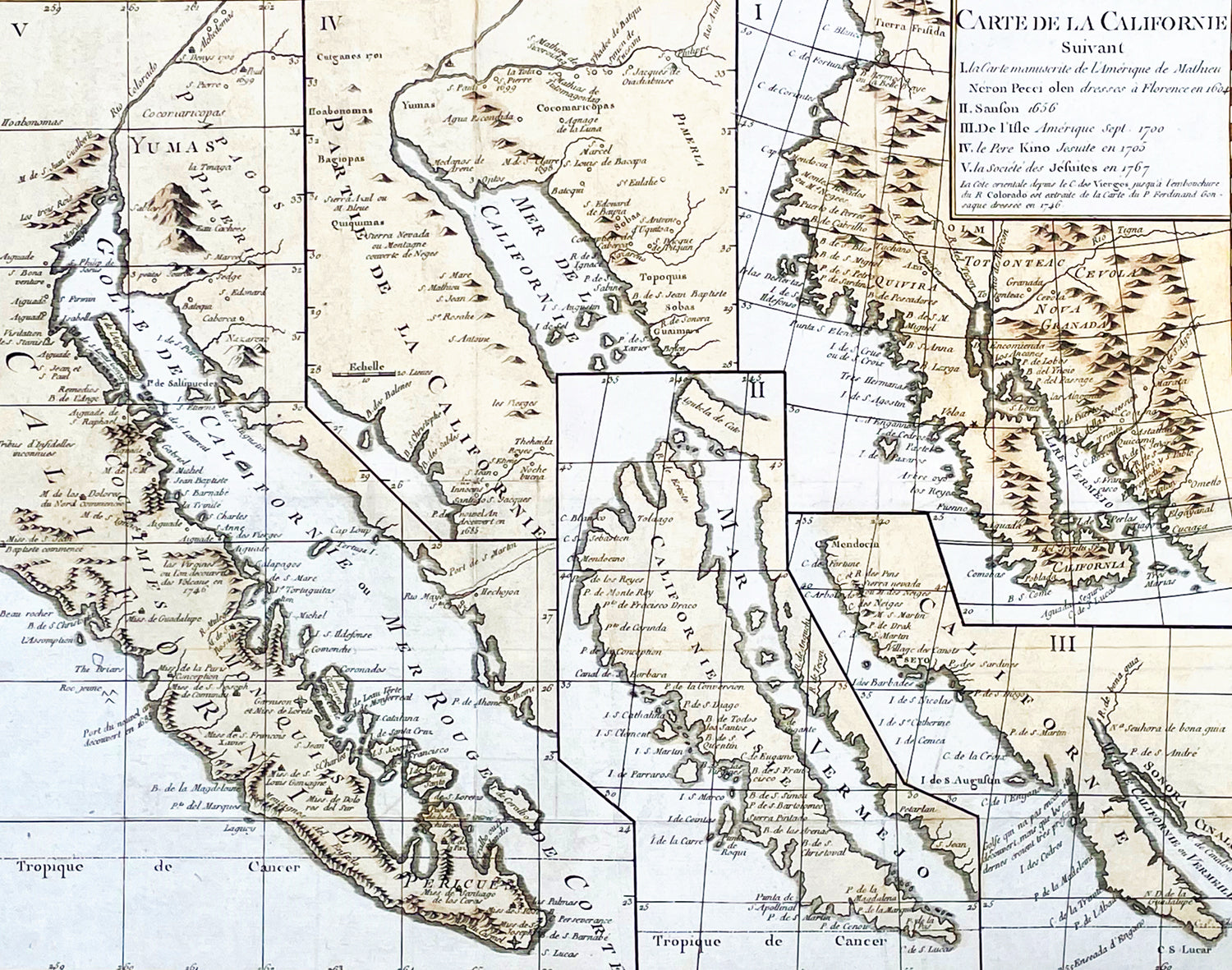 Cartographical 1770 De Vaugondy & Diderot Antique Maps of Cartographical Views of Cal ...