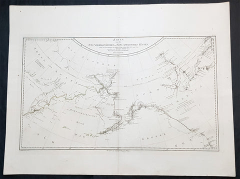 1788 Franz Schraembl & Capt Cook Large Antique Map NW America Alaska, California