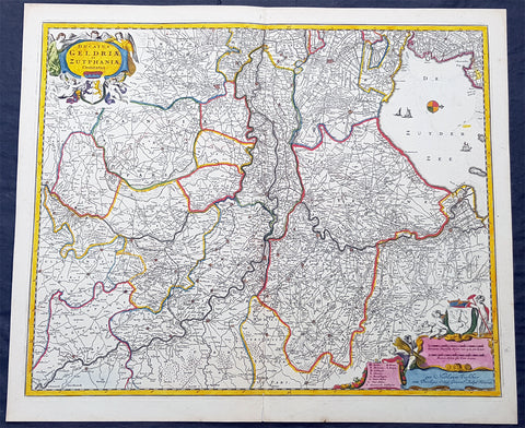 1690 N. Visscher Large Antique Map Northern Holland Guelders & Zutphen Amsterdam