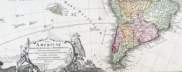 1720 Johannes Baptist Homann Large Antique Map of America