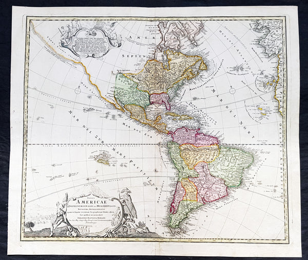 1720 Johannes Baptist Homann Large Antique Map of America