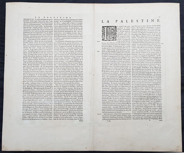 1629 Willem Blaeu Antique Map of the Holy Land Palestine Jerusalem Twleve Tribes