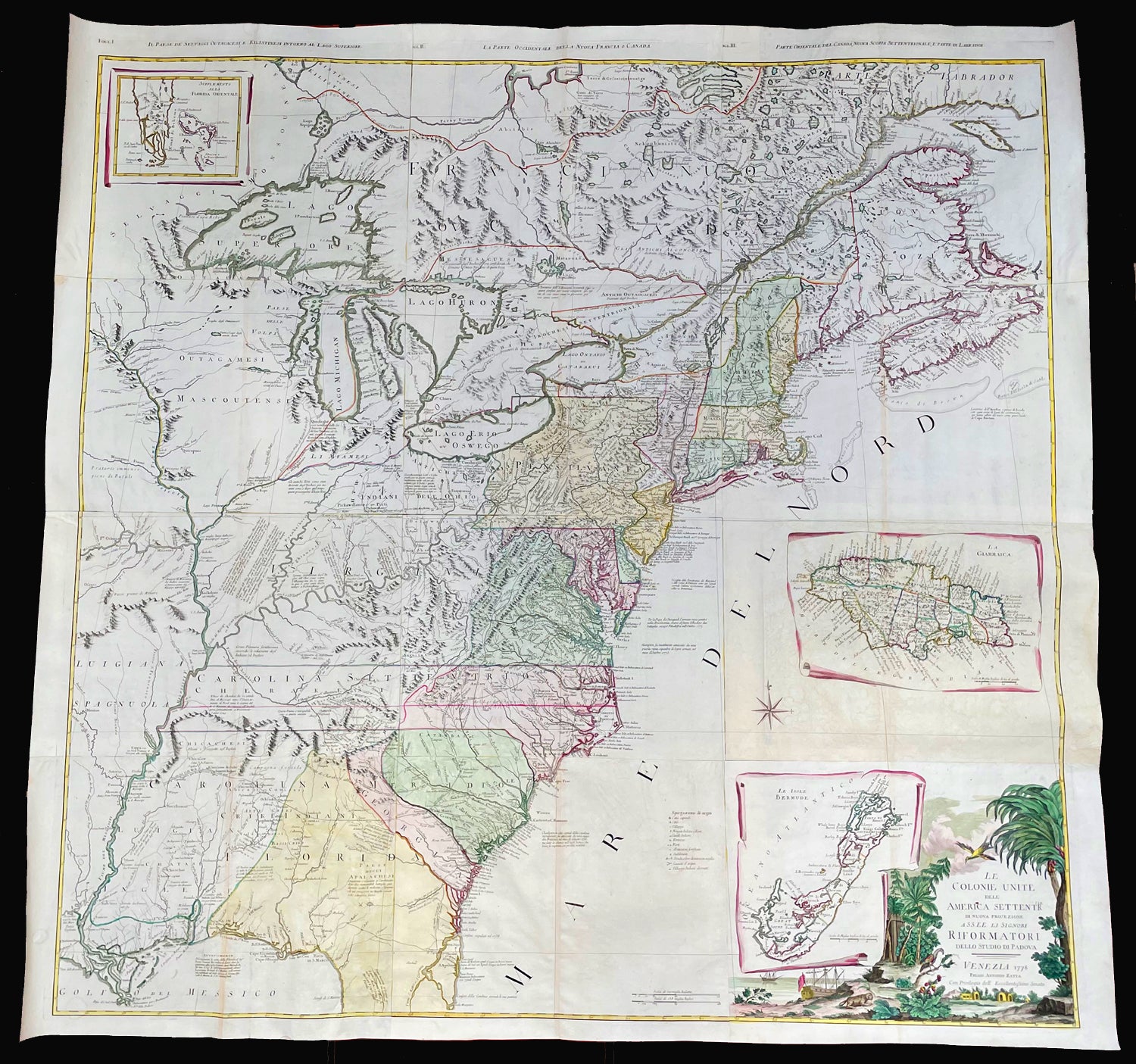 1778 John Mitchell & Antonio Zatta 12 Sheet Antique Map of North Ameri ...