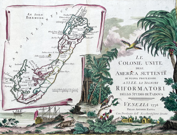 1778 John Mitchell & Antonio Zatta 12 Sheet Antique Map of North America - Rare