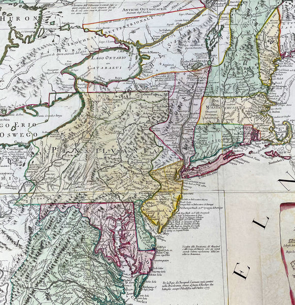 1778 John Mitchell & Antonio Zatta 12 Sheet Antique Map of North America - Rare