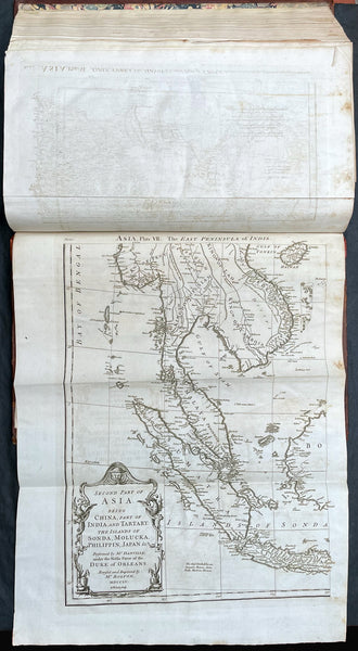 1774 Malachy Postlethwayt Antique 2 Volume Atlas 7 Large Cont Maps North America